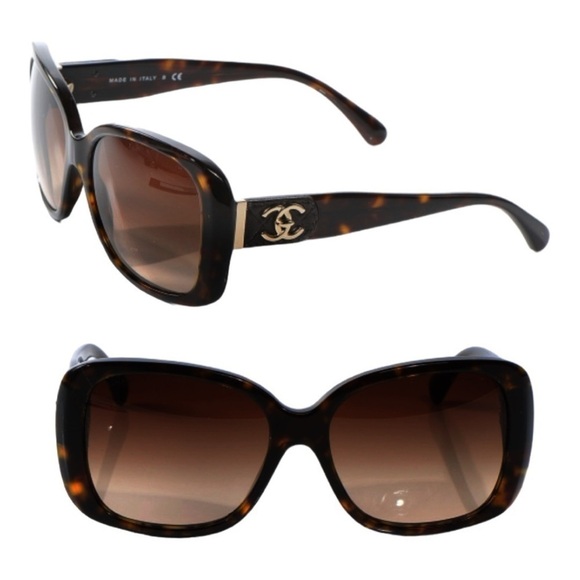 Chanel CC Turnlock Sunglasses 5234 Q Tortoise Quilted Leather Trim main image 8
